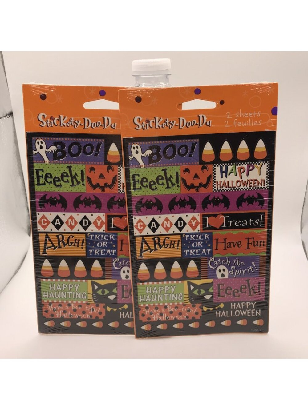 Halloween Stickers 4 Sheets Ghost Candy Corn Black Cat Bats New Cards Party New